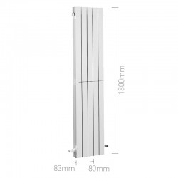 Radiador vertical de aluminio BAXI AV 1800 5 elementos. Dimensiones.